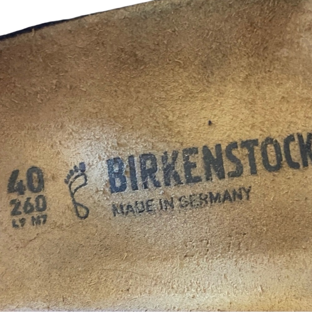 Birkenstock Kyoto Black and Tan Suede Size 40 Velcro Euc Sandals - Picture 2 of 4